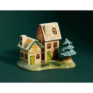 Anthropologie Nathalie Lete Christmas Cottage House Salt & Pepper Shakers Set